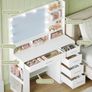Vanity Dressing Table LED Mirror 5 Drawers White Image 4