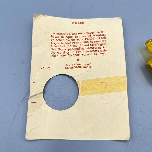 St George Series Put & Take Spinner Game With Original Instructions