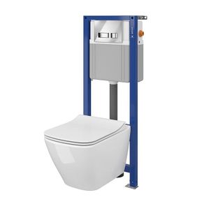 Cersanit Set Wall Hung Toilet + Bowl + Flush Button