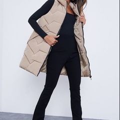 womens gilet taupe type colour