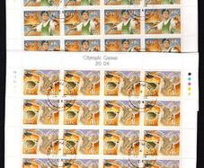 2004 Ireland 2004 Olympic Games Stamp Sheetlet Plate 1A1A1A1A Fine CDS Used with Dublin cancel of 22nd July 2004 (First day of issued) on envelope extract.