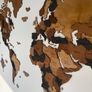 3D Classic Wooden World Map with Country Borders Country Names Capital Names US and Canada Borders and Names 3D Map Effect Image 3