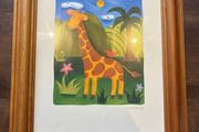 Framed art print titled 'Gerry the Giraffe' by Sophie Harding.