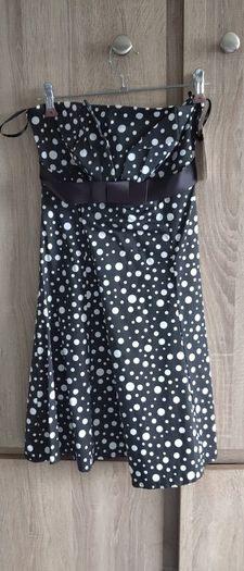 strapless Polka dot dress size small made in Italy