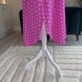Ladies Pink & White Polka Dot Dress Image 9