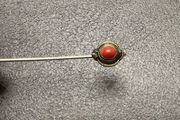 Vintage antique coral hat pin