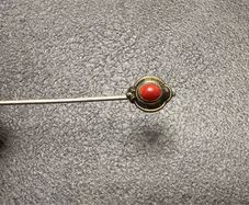 Vintage antique coral hat pin