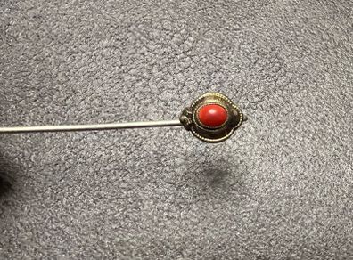 Vintage antique coral hat pin