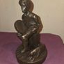 Cold Cast Bronze Irish Bodhran Player Statue Image 3