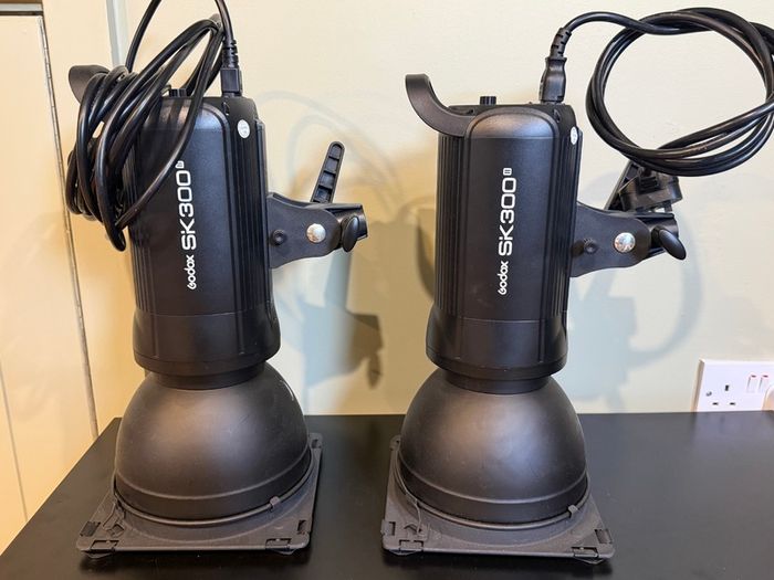 Pair of Godox SK300II Studio Flash Heads