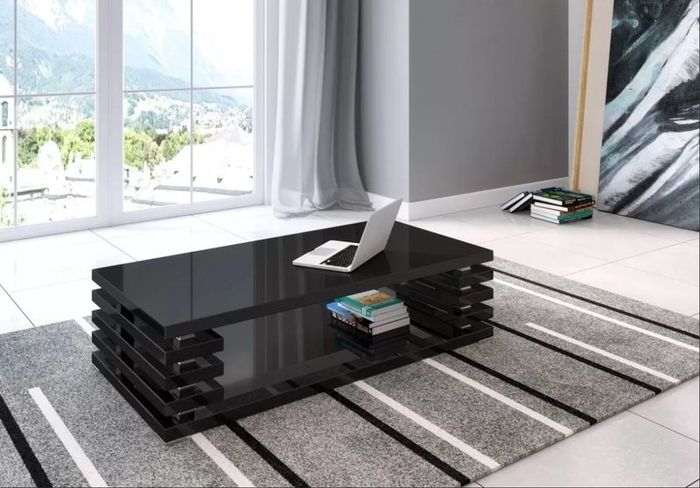 Shelf Coffee Table Matte High Gloss Unique Coffee Table Modern Coffee Table