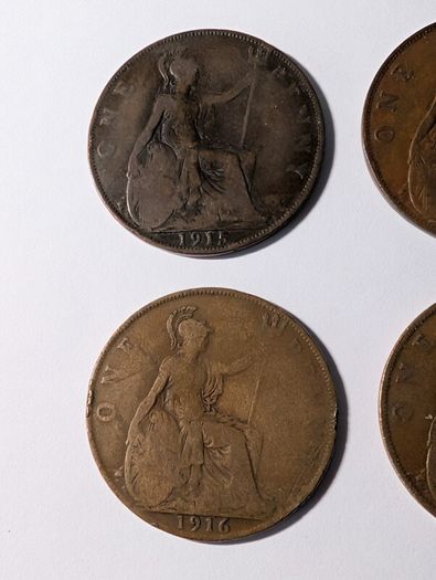 4 x UK old Pennies