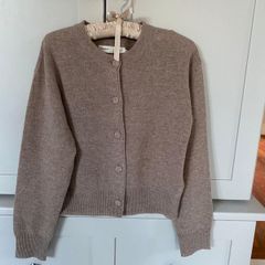 Inwear designer brand mink brown cashmere and wool cardigan with covered buttons BRAND NEW