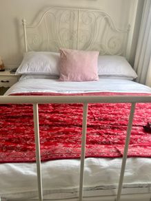 Ikea Leirvik 4"6 White Bed Frame And Mattress
