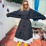 The Frankie Shop Mavis OVersized black trench coat Image 2