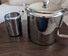 Steel Teapot and Milk Jug Set