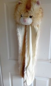 Cute furry all in one hat scarf gloves
