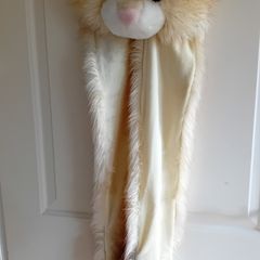 Cute furry all in one hat scarf gloves