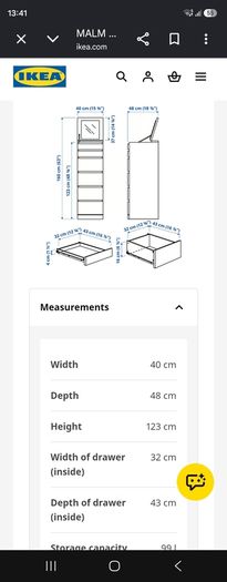 ikea Malm with Mirror