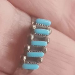 Vintage Zuni silver and turquoise ring.