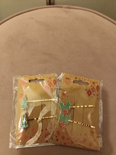 3 x christmas hair slides