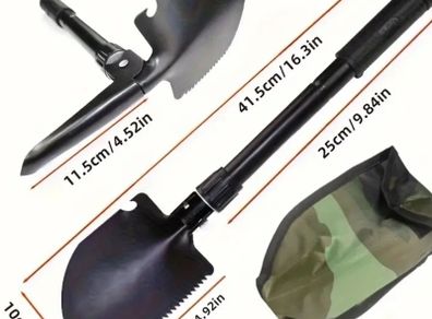 Camping multi-tool. Camping shovel. Hiking shovel