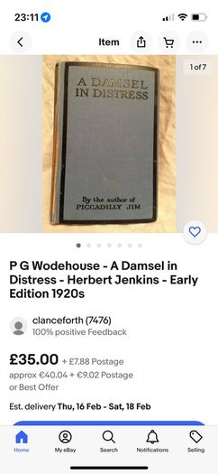 Antique A Damsel in Distress by P. G. Wodehouse book