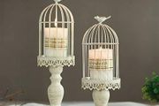 Birdcage Candle Holder, Vintage Candle Stick Holders, Wedding Candle Centerpieces for Tables, Iron Candlestick Holder Home Decor, S + L