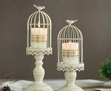 Birdcage Candle Holder, Vintage Candle Stick Holders, Wedding Candle Centerpieces for Tables, Iron Candlestick Holder Home Decor, S + L
