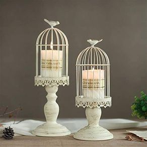 Birdcage Candle Holder, Vintage Candle Stick Holders, Wedding Candle Centerpieces for Tables, Iron Candlestick Holder Home Decor, S + L
