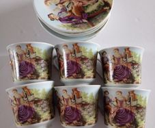 Vintage Yamasen Japan Espresso Set - 6 Cups & Saucers 24K Gold Porcelain