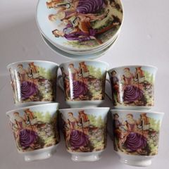 Vintage Yamasen Japan Espresso Set - 6 Cups & Saucers 24K Gold Porcelain
