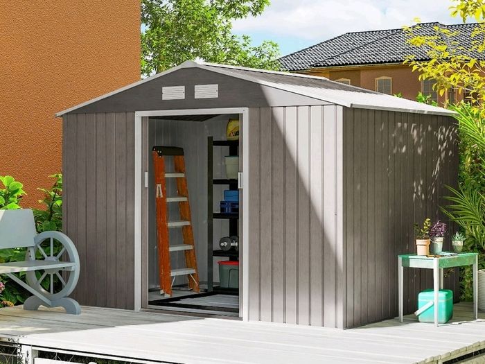 new 9 x 6ft Garden Metal Storage Shed. Outdoor Storage Tool House with Vents,