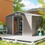new 9 x 6ft Garden Metal Storage Shed. Outdoor Storage Tool House with Vents, Image 2