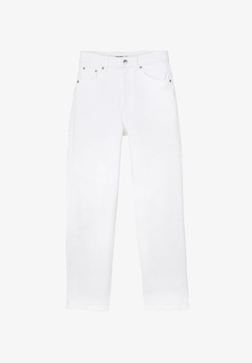 Pull & Bear White Straight-Leg Jeans
