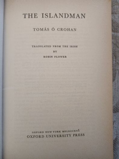 The Islandman. By Thomas O Crohan. Paperback In Good Condition.