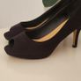 MARYPAZ black nubuck peep toe heels 40 (Fit 7Uk) Image 8