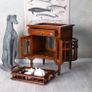 Solid Mahogany Bar Cabinet  Handcrafted Colonial Style Home Bar with Glazed Doors, Drawer & Removable Tray Image 2