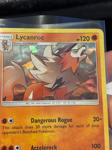 pokemon card Lycanroc cracked holo 2018
