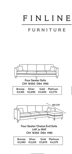 Finline Nolan 4Seater sofa Chaise