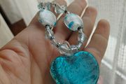Vintage Murano Glass Necklace with Heart.