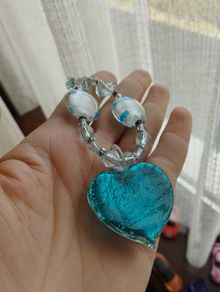 Vintage Murano Glass Necklace with Heart.
