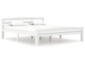 Bed Frame White Solid Pinewood 160x200 cm