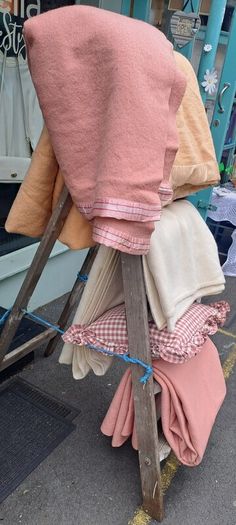 4 X Antique Wool Blankets 25 Each