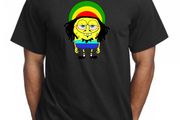 Sponge Bob Stoned Bob Marley Funny 420 T-shirt Tee Birthday Gift Present Idea