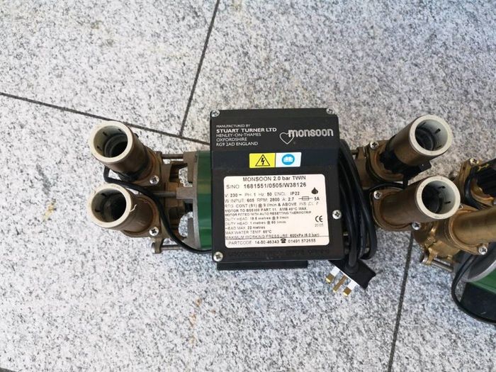 shower pump, Stuart Turner monsoon 2 and 3 bar