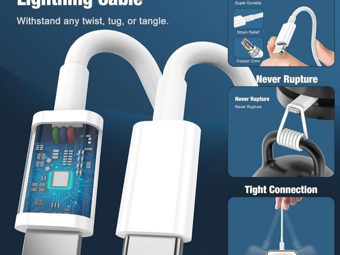 iPhone Charger Fast Charge 2Pack Fast Apple Charger Cable 2M/6FT iPhone Fast charger with USB C To Lightning Cable for iPhone 14 13 12 11 Pro Max XS XR X 8 7 6 Plus 5, iPad and iPod