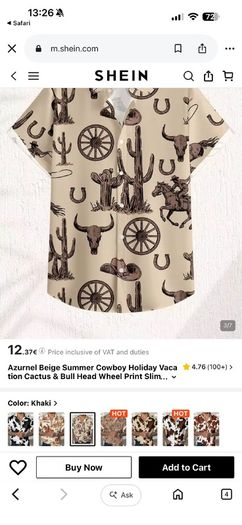 2 x Shein men's cowboy shirts - orig cost around 12e each