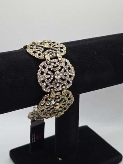 Erickson Beamon Gold Tone Crystal Statement Bracelet