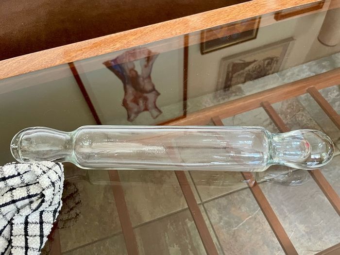 Vintage Closed Hollow Glass Pastry Rolling Pin 1920s to 1950s